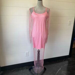 Endless Rose Embellished Mesh Overlay: Size Large NWT